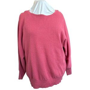Chico’s Cotton Pink Ribbed  Top Women Size 3 X-Large  Raglan sleeves